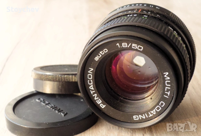 Обектив MC Pentacon 50mm 1:1.8. Резба М42, снимка 2 - Обективи и филтри - 53701806