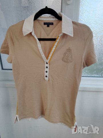 Tommy hilfiger дамска блуза с къс ръкав/ тениска с яка  s, снимка 1 - Тениски - 41533176