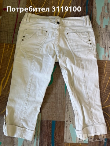  Бели дънкови 7/8 панталони Karen Millen, снимка 4 - Панталони - 52183985