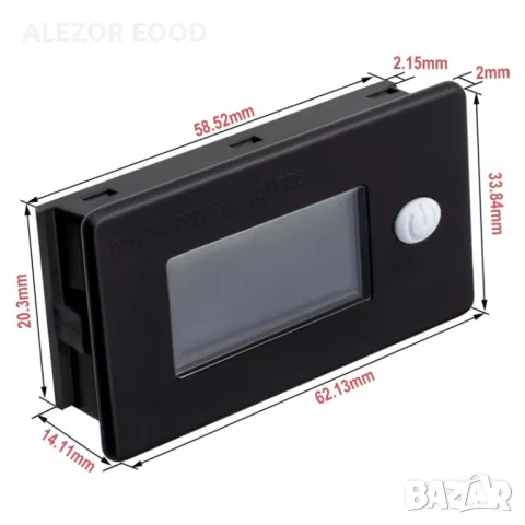 Индикаторен дисплей за акумулатори 10 до 100V, вграден термометър,4272, снимка 3 - Друго търговско оборудване - 49073345