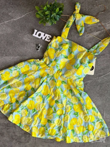 рокли с подплънки и лимони, снимка 3 - Рокли - 50771207