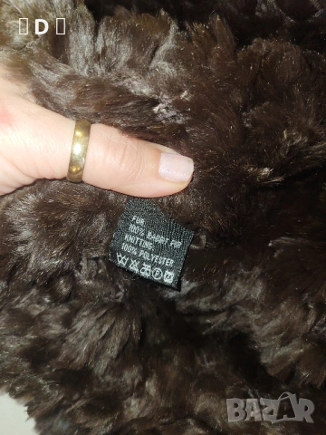 пончо с качулка естествен косъм, снимка 6 - Якета - 53469703