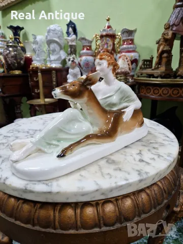 Стара уникална антикварна порцеланова фигура статуетка композиция , снимка 8 - Антикварни и старинни предмети - 50153780
