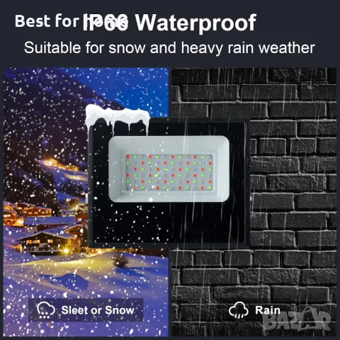 RGB LED смарт прожектори OUSIDE 100w- 2бр., снимка 6 - Лед осветление - 49149002