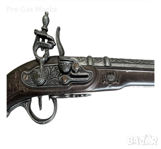 Винтидж Пистолет уникален Рядък пиратски реплика копие античен дърво и метал, стенен декор, декорати, снимка 3 - Други - 52703643
