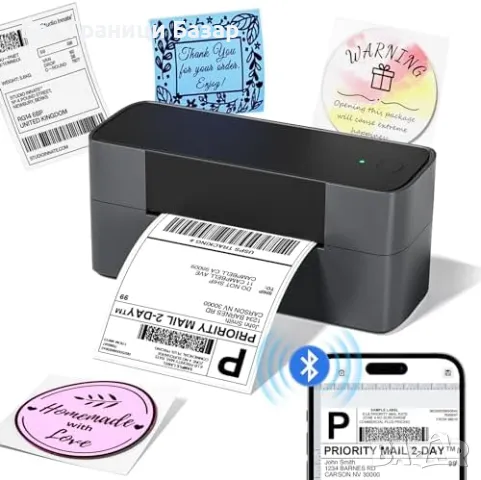 Нов Bluetooth Термален Принтер 4x6 за Етикети Amazon eBay Etsy бизнес