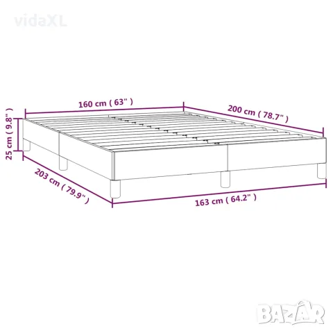 vidaXL Рамка за легло бяла 160x200 см изкуствена кожа, снимка 9 - Спални и легла - 56147221
