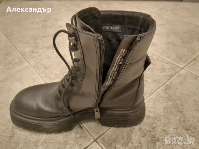 Боти Marco Tozzi черен цвят 39 номер естествена кожа, снимка 6 - Дамски боти - 53345227