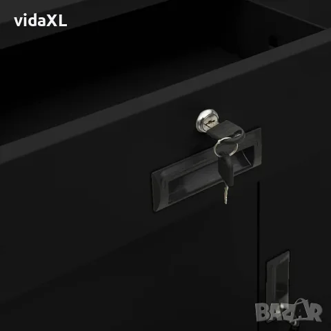 vidaXL Офис шкаф, черен, 90x40x102 см, стомана, снимка 7 - Шкафове - 56147060