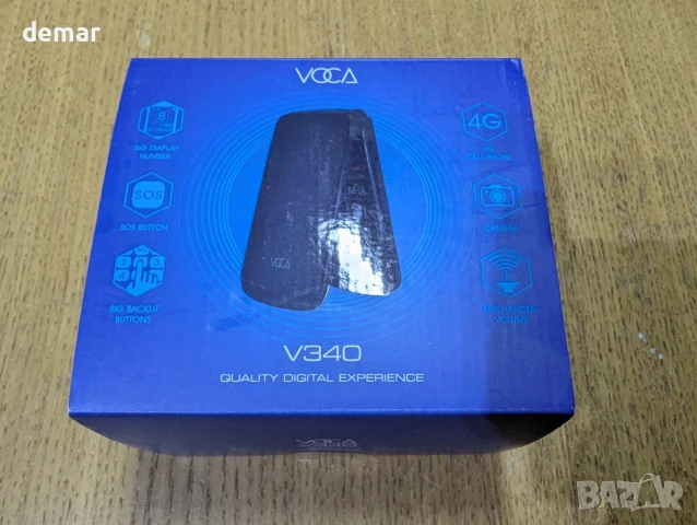 VOCA Телефон с големи бутони за възрастни хора |Отключен 4G LTE |Силен звук |SOS бутон |V340 (Черен), снимка 8 - Други - 50446717