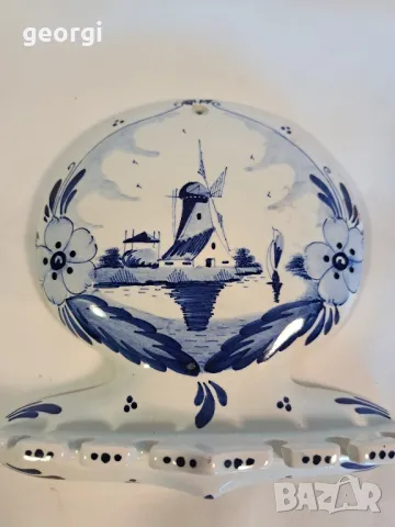 холандски порцеланов държач за прибори Delft 24/2, снимка 2 - Декорация за дома - 49492155