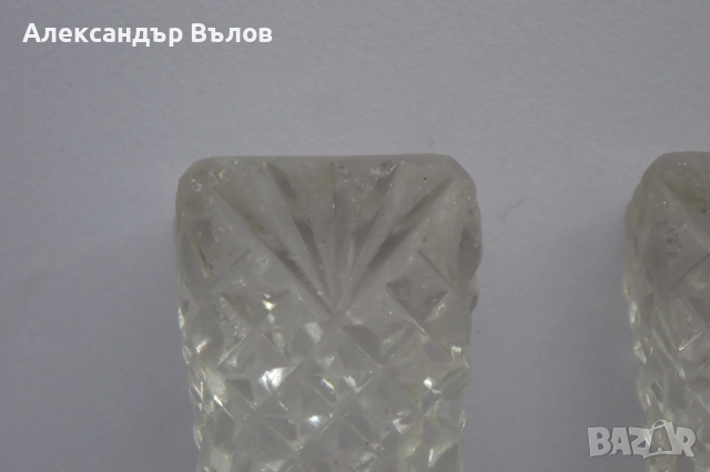 Стар Комплект от 4 бр Поставки за Прибори Стъкло Сервиране Изискано Хранене , снимка 3 - Други ценни предмети - 52910833