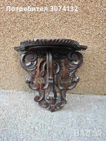 Конзолка с дърворезба за стена, снимка 3 - Шкафове - 51458897