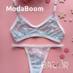 Луксозен комплект бельо Blue flowers, снимка 3 - Бельо - 48270645