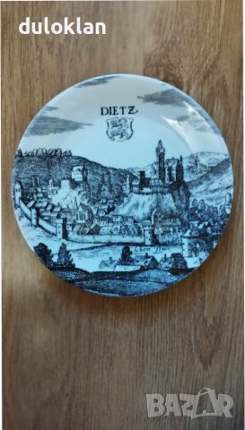 Красива порцеланова чиния за стена от Dietz Германия, снимка 1 - Картини - 41901122