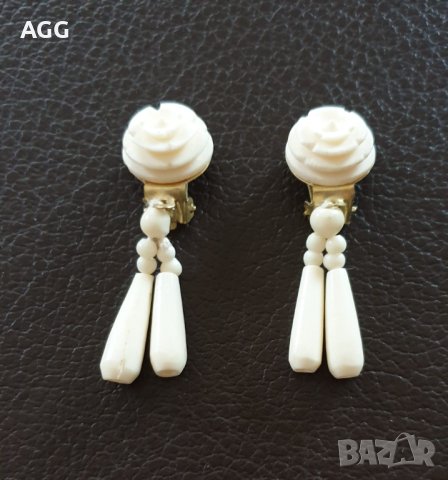 Винтидж обеци от слонова кост, снимка 2 - Обеци - 40846804