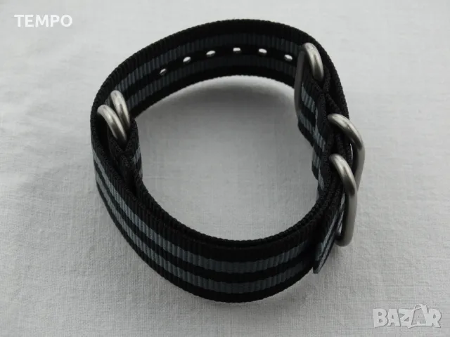 КАИШКА ZULU- ЧЕРЕН / СИВ -22мм + ПОДАРЪК, снимка 5 - Каишки за часовници - 48146992