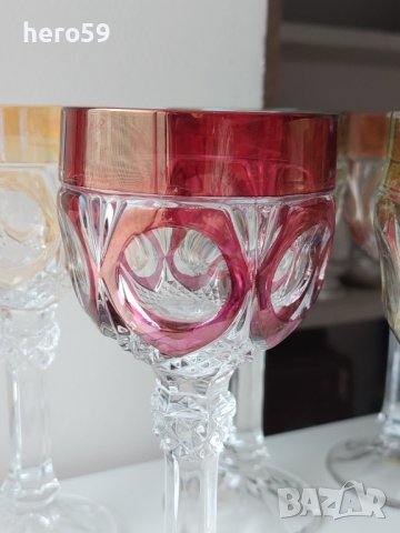 Кристални чаши-комплект от шест броя,многоцветен кристал, снимка 11 - Чаши - 41484526