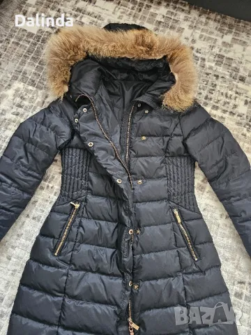 Дамско елегантно яке с естествен пух