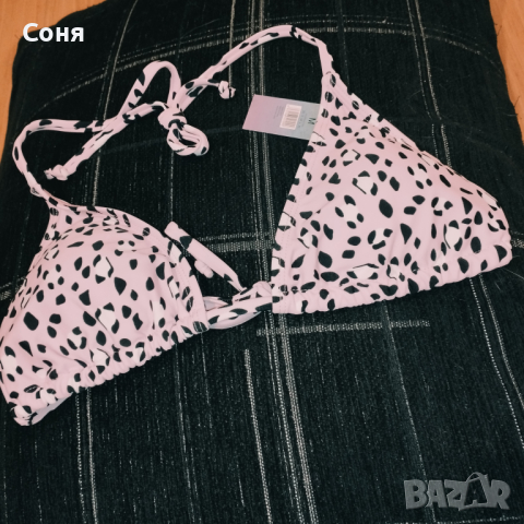 Бански костюм от две части в нежно розово и черно, снимка 3 - Бански костюми - 44810055