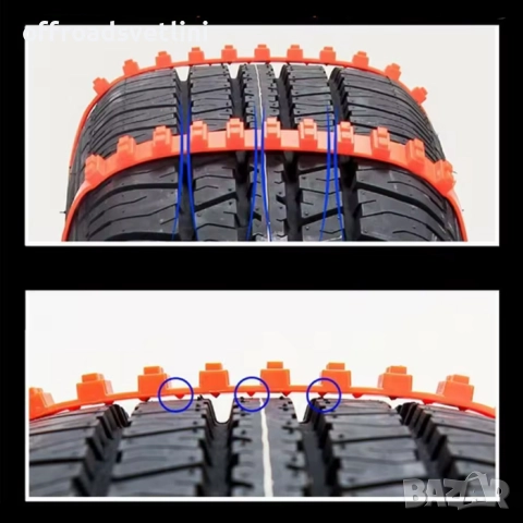Вериги за сняг ПВЦ, ТИП СВИНСКА ОПАШКА, Многократни, За гуми от 12" - 22" - 08058, снимка 4 - Аксесоари и консумативи - 52194472