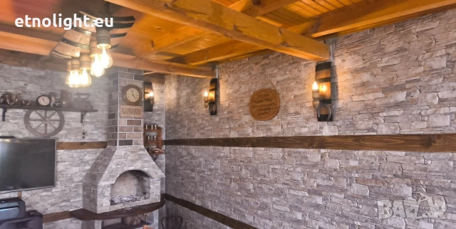 Ръчно изработени стенни лампи -аплици от бъчви с ръчно изработени дървени чашки!, снимка 8 - Лампи за стена - 53867821