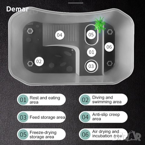 Пластмасово местообитание за костенурки аквариум със стълбище, снимка 6 - Аквариуми - 41659478