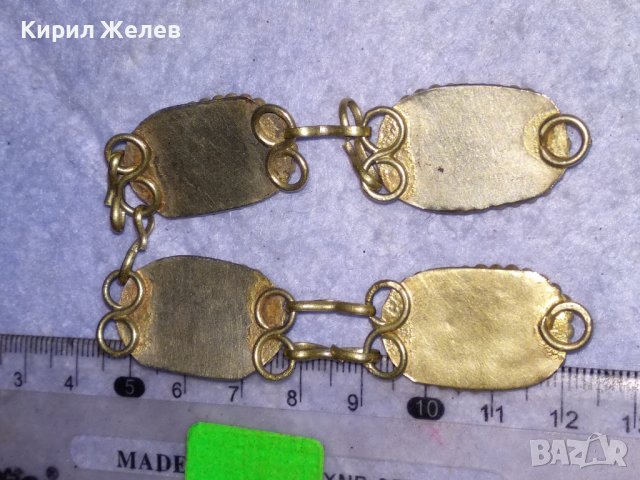 СТАРА ОСМАНСКА ПОСРЕБРЕНА БРОНЗОВА ЕТНО ГРИВНА с ШЛИФОВАН КРАЛСКИ СЕДЕФ ЛИПСВА ЗАКОПЧАЛКАТА! 38454, снимка 13 - Антикварни и старинни предмети - 41396037