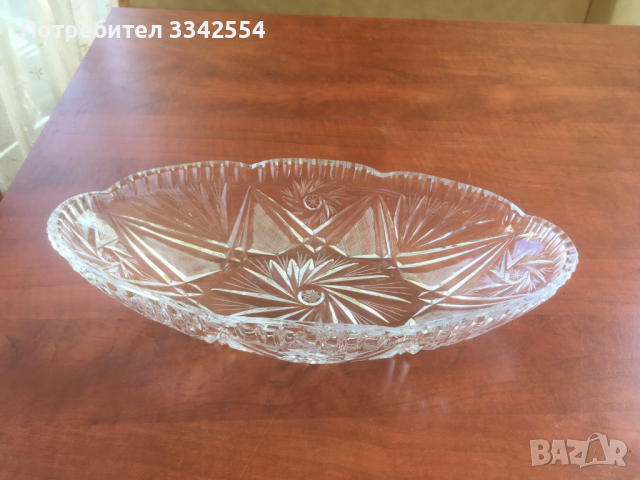 КУПА КРИСТАЛНА ОТ 80-ТЕ СТЪКЛО МАСИВЕН КРИСТАЛ, снимка 1