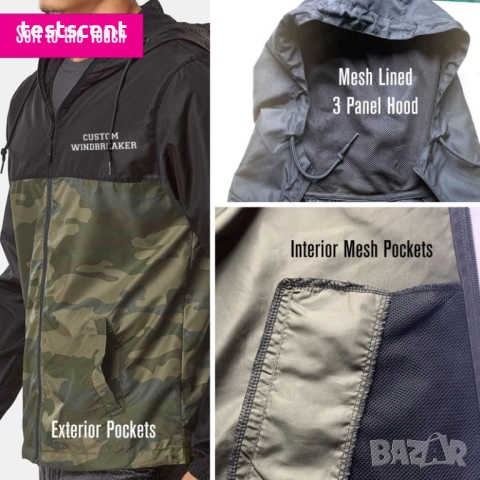 Мъжка ветровка MountainMan Lightweight Windbreaker – Forest Camo/Black – черен/камуфлаж Размер L, снимка 7 - Якета - 52966242