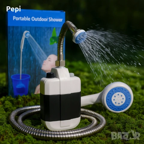 Преносим душ за къмпинг, компактен, USB зареждане, батерия 2200 mAh, снимка 1