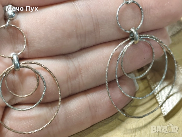 Сребърен комплект - колие и висящи обеци (40), снимка 7 - Бижутерийни комплекти - 52713947