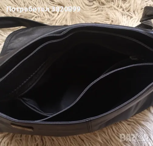 Дамска чанта естествена кожа черна , снимка 2 - Чанти - 50033350