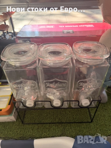 троен диспенсър за напитки (Trio Drink Dispenser) с метална стойка, идеален за партита и кетъринг, снимка 2 - Други - 55911306