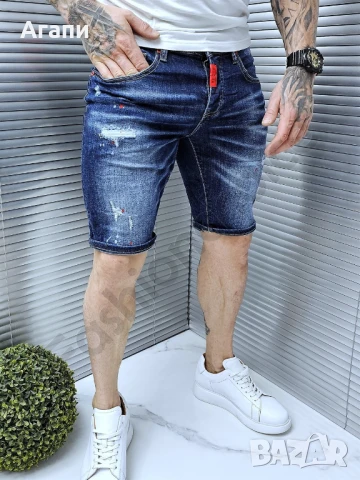 Мъжки къси дънки с накъсан ефект № 33,34 нови