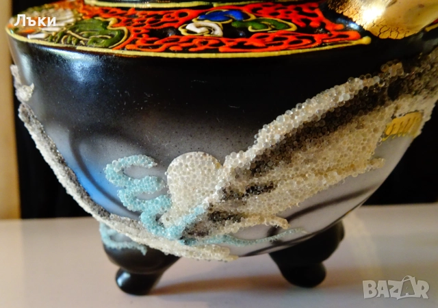 Кадило,тамянник японски порцелан Satsuma,дракон. , снимка 11 - Антикварни и старинни предмети - 51476637