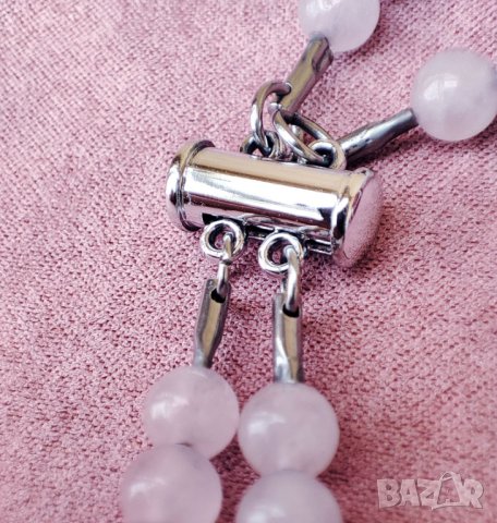 Двойна гривна на любовта с мъниста Дзи, розов кварц и червено тигрово око, снимка 14 - Гривни - 39955263