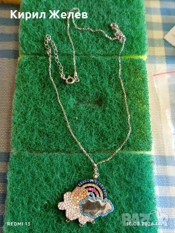 Красив стилен синджир с висулка с инкростация на ЦИРКОНИЙ 30504