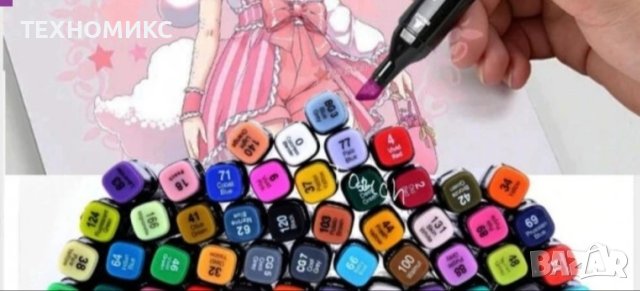 Комплект от маркери с алкохолна основа и калъф за съхранение 48/60/80/120/168 бр, снимка 6 - Други стоки за дома - 40958063