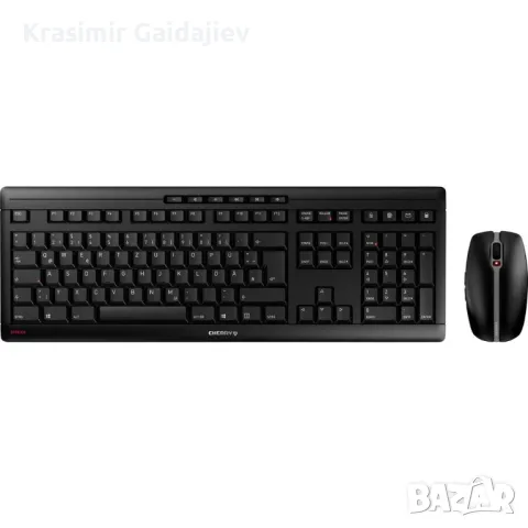  CHERRY STREAM, безжичен комплект клавиатура и мишка Немски, QWERTZ Черен