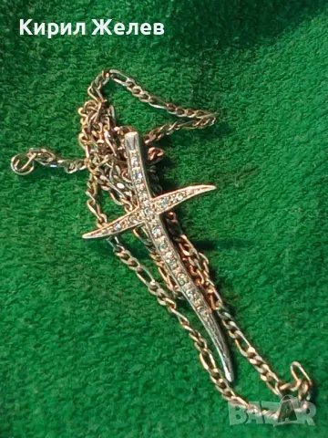 СКЪПОЦЕНЕН СРЕБЪРЕН КРЪСТ РОДИРАНО СРЕБРО 925 с БЛЕСТЯЩИ ЦИРКОНИ и СРЕБЪРНА ВЕРИЖКА СРЕБРО 925 30605, снимка 16 - Колиета, медальони, синджири - 49328829