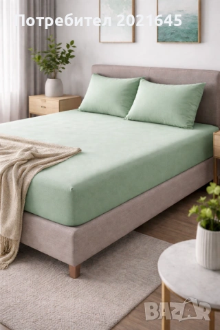 Чаршаф с ластик и 2 калъфки, снимка 4 - Спално бельо - 53577961