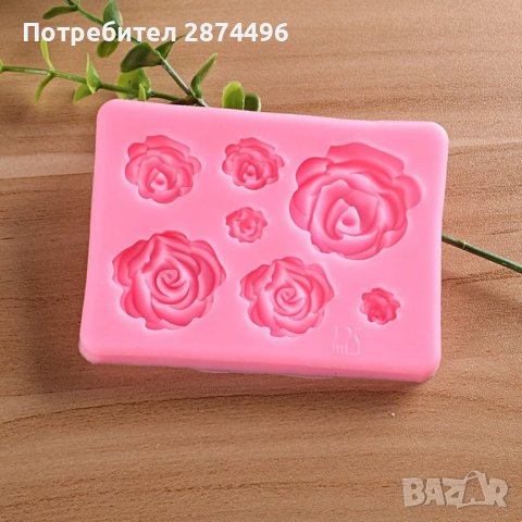 3799 Силиконов молд с рози, снимка 3 - Форми - 38910730
