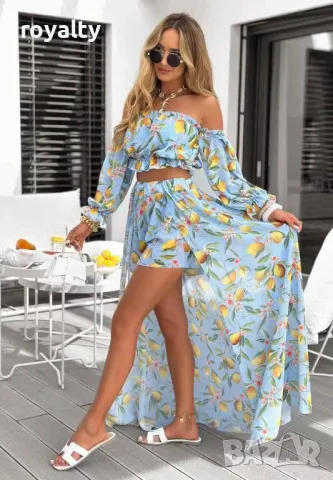 Стилен дамски комплект Два цвята , снимка 2 - Комплекти - 50414225