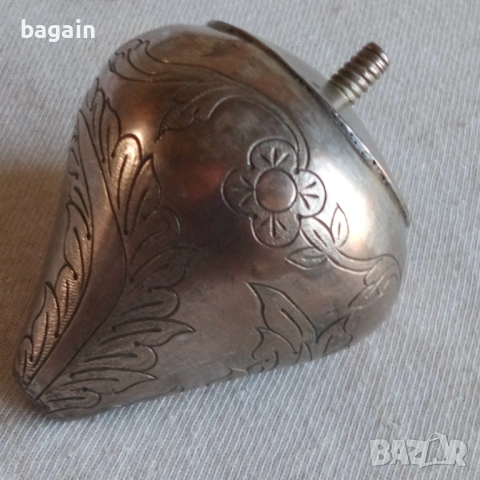 Османски сребърен (сачанов) съд за розово масло( парфюм)., снимка 3 - Антикварни и старинни предмети - 53843413