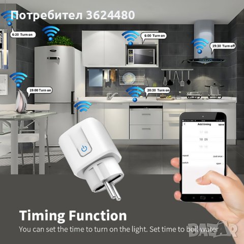 3989 Смарт Wifi контакт за 20 ампера - за климатик, бойлер, печка и др., снимка 7 - Други - 41502187