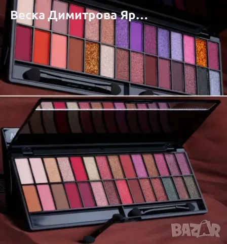 Палитра сенки за очи с 28 нюанса, 2 четки за гримиране и огледалце - HZS382, снимка 14 - Декоративна козметика - 47652513