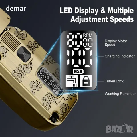 Scttomon Електрическа самобръсначка с фолио, тример за брада, коса, безжична, водоустойчива, снимка 6 - Електрически самобръсначки - 47709825