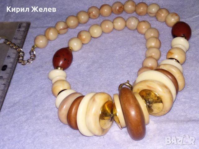 КРАСИВА КАТАЛИНЕНА с ПОЗЛАТЕН БРОНЗ ВИНТИДЖ АРТ ОГЪРЛИЦА КОЛИЕ РЪЧНА ИЗРАБОТКА 15123, снимка 15 - Колиета, медальони, синджири - 41753450