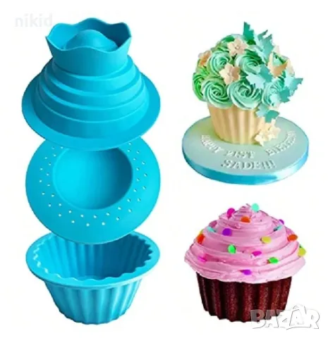 Giant Cupcake  огромна силиконова  форма за Къпкейк  кекс мъфин торта, снимка 3 - Форми - 16275803